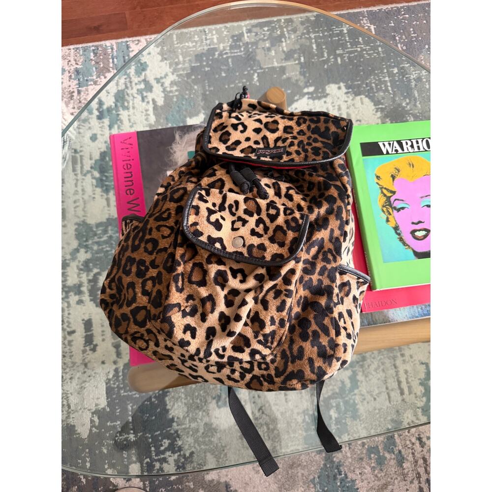 Jansport Leopard Print Drawstring Backpack - Picture 3 of 5
